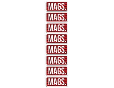 MTM Case Gard 2.25" L Ammo Caliber Label, Red/White Pack of 8