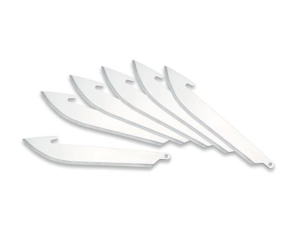 Outdoor Edge Razor EDC Blades, Plain 3" Blades, Drop Point, 6 Pack - RR30K6C