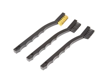 Remington Brush Set, 3 Piece - (1) Bronze Bristle, (2) Nylon Bristle, Gray Plastic Handle
