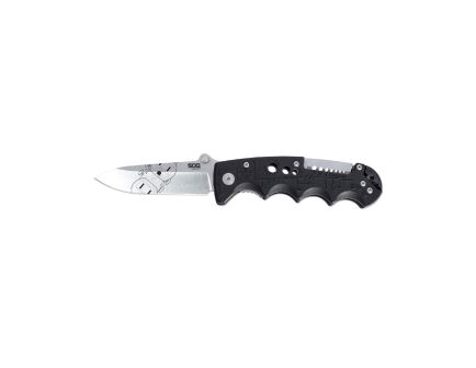 SOG Knives Kilowatt 3.4" Clip Point Folding Knife, Silver - SOGEL01CP