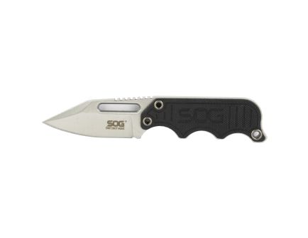 SOG Knives Instinct Mini 1.9" Clip Point Fixed Blade Knife, Silver - SOGNB1002CP