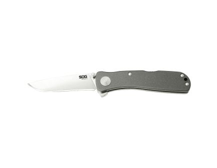 SOG Knives Twitch II 2.65" Drop Point Folding Knife, Silver - SOGTWI8CP