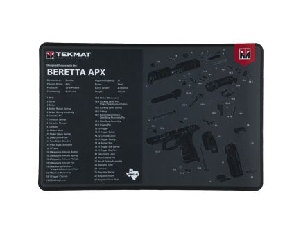 TekMat Cleaning Mat, Pistol Size, 11"x17", For Beretta APX, Black