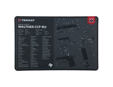 TekMat Cleaning Mat, Pistol Size, 11"x17", For Walther CCP M2, Black