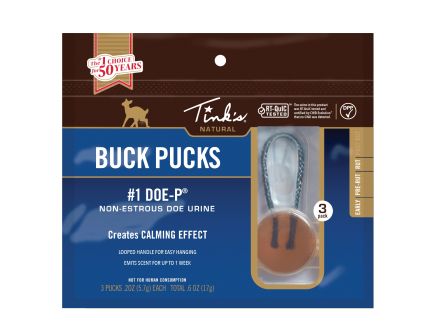 Tink's 1 Doe-P Deer Lure Calming Buck Puck, Pack of 3