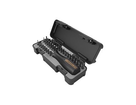 Wheeler 36 Piece Spacesaver Driver Set, Includes Bit Driver, 35 Bits and Hard Case, Black