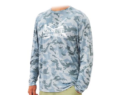 PSA Fishing Men's Bamboo Lightweight Long Sleeve, Water Camo - Medium