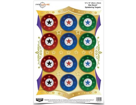 Birchwood Casey Pregame 12"x18" Star Burst Target, 8 Pack - BC-35572