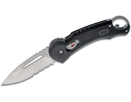 Buck 750 Redpoint Folding Drop Point Knife Serrated, Black - 0750BKX-B
