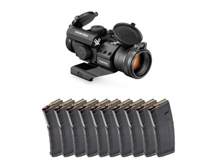 Vortex Strikefire II 4MOA Red/Green Dot & 10 Magpul Gen2 PMAG 30rd 5.56x45 Magazines