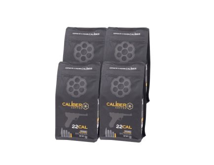 Caliber Coffee .22 Cal Light Roast, 12oz bag, Whole Bean, 3lbs Bundle (4 bags)