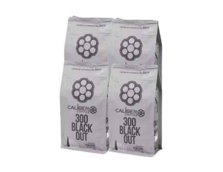 Caliber Coffee 300 Black Out Extra Dark Roast, 12oz bag, Whole Bean, 3lbs Bundle (4 bags)