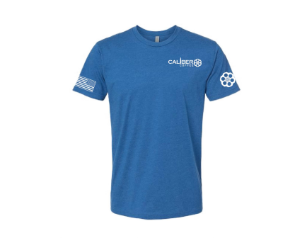 Caliber Coffee 2nd Amendment T-Shirt, Blue X-Large