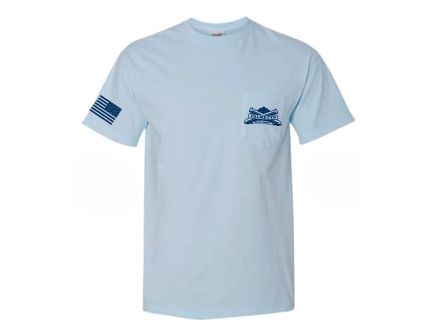 PSA Comfort Colors Pocket Tee, Chambray w/ Blue Logo