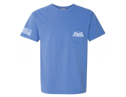 PSA Comfort Colors Pocket T-Shirt - 2XL - Mystic Blue w/White Logo
