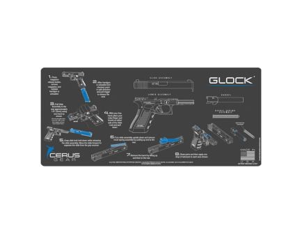 Cerus Gear ProMat 12" x 27" x 3 mm Instructional Mat for Glock G17/G19, Charcoal Gray/Cerus Blue