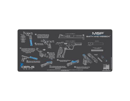 Cerus Gear ProMat 12" x 27" x 3 mm Instructional Mat for S&W M&P, Charcoal Gray/Cerus Blue