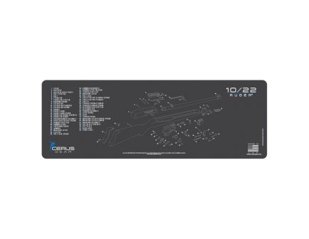 Cerus Gear ProMat 12" x 36" x 3 mm Mat for Ruger 10/22, Charcoal Gray/Cerus Blue