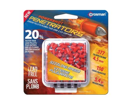Crosman Powershot Fast Flight Penetrator .177 Caliber Pointed High-Velocity Pellet, 5.40 gr 150rds
