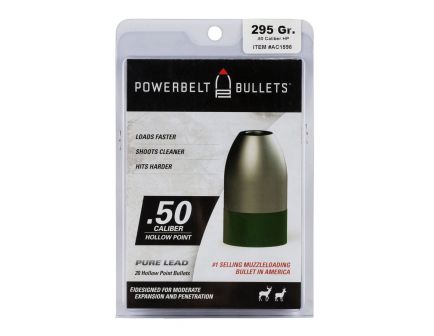 CVA Powerbelt Pure Lead .50 Cal 295 gr Lead Hollow Point 15 Bullets