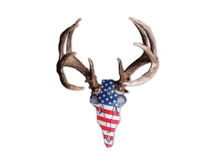 Do-All Outdoors American Iron Buck Antler Mount, Red/White/Blue One Size Fits Most