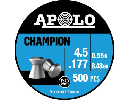 Hatsan USA Apolo Champion .177 Caliber Flat Airgun Rifle Pellet, 8.45 gr 500rds