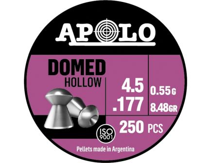 Hatsan USA Apolo Domed Hollow .177 Caliber Domed HP Airgun Rifle Pellet, 8.48 gr 250rds