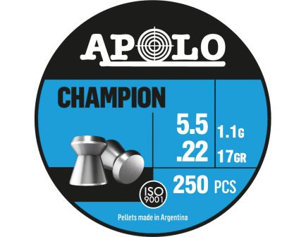 Hatsan USA Apolo Champion .22 Cal Flat Airgun Rifle Pellet, 17 gr 250rds