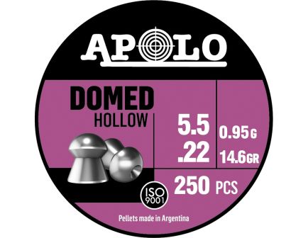 Hatsan USA Apolo Domed Hollow .22 Cal Domed HP Airgun Rifle Pellet, 14.60 gr 250rds
