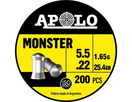 Hatsan USA Apolo Monster .22 Cal Airgun Rifle Pellet, 25.40 gr 200rds
