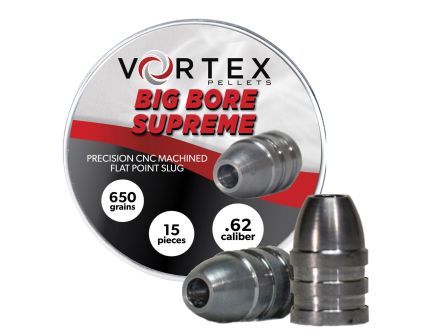 Hatsan USA Vortex Big Bore Supreme Pellets .62 Cal HP Slug Airgun Rifle Pellet, 650 gr 15rds
