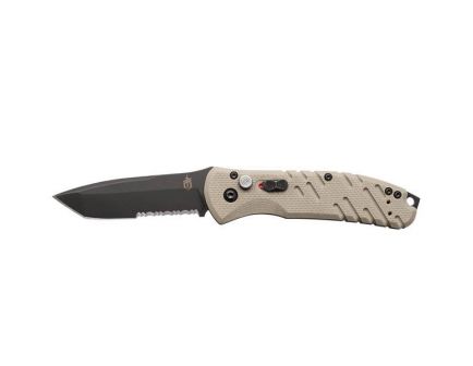 Gerber Propel Downrange Auto Serrated Tanto Folding Knife With Desert G10 Grips, Black