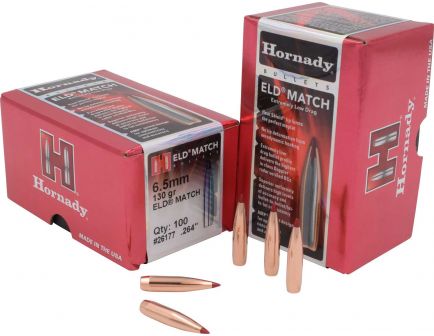 Hornady ELD Match 6.5mm Bullets 130 Grain, 100/box - 26177
