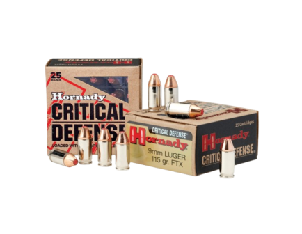 Hornady Critical Defense 9mm 115 Gr FTX, 25rds - 90250