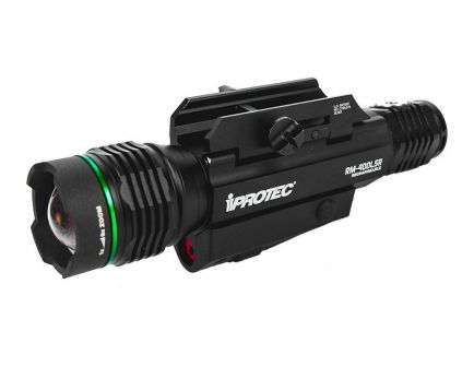 iProTec RM400-LSR Green Light/Red Laser Combo Weapon Light, Rechargeable Battery, Rail Mount Kit