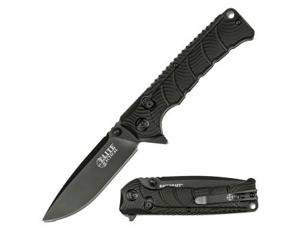 Elite Tactical Backdraft Folding Knife Drop Point, Black