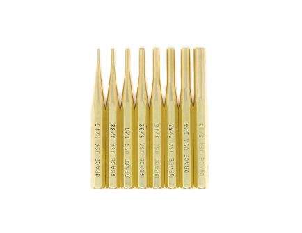 Grace USA Brass 8-Piece Pin Punch Set