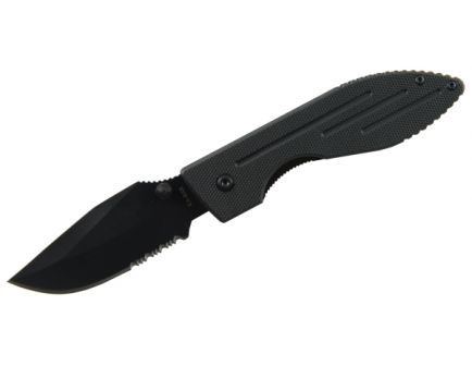 KA-BAR Warthog Folder Knife, Serrated Black 2-3073-8