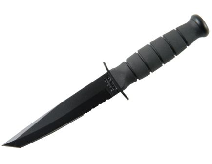 KA-BAR Short Black Tanto Serrated Knife 2-1255-0