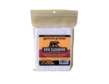 Montana X-Treme .22 Cal/.25 Cal 1.13" x 1.13" Square Patch, 1000/Bag
