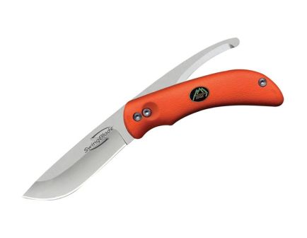 Outdoor Edge SwingBlaze Hunting Knife, Two Blades in One, Orange TPR Handle, Nylon Sheath - SZ-20N