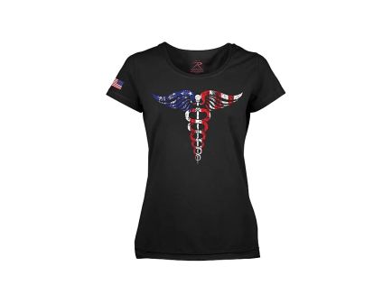Rothco Womens Medical Symbol Caduceus Long Length T-Shirt - Black, Large