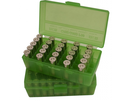 MTM FlipTop Ammo Box 10mm 40S&W 45-Bright GRN-50rd-P50-45-16