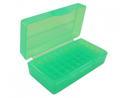 MTM FlipTop Ammo Box 380ACP/9mm-Bright Green-50rd-P50-9M-16