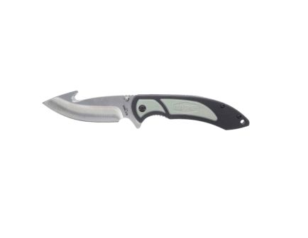 Old Timer Trail Boss Folding Knife Gut Hook, Black/Gray