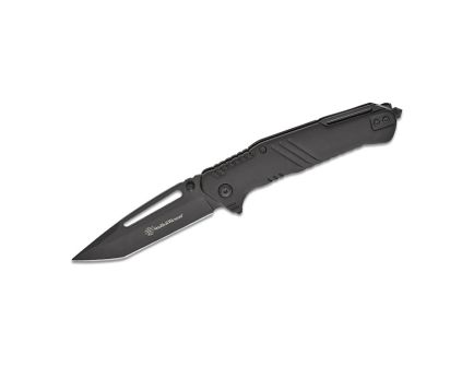 Smith & Wesson Extreme Ops Folding Knife with Glass Breaker Tanto, Black