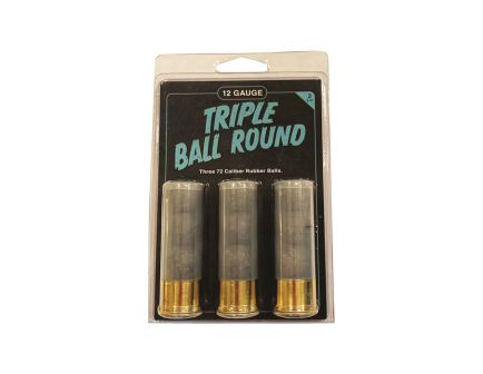 Reaper Defense Triple Ball Round 12 Gauge Rubber Ball 3-Pellet Slug, 3rds