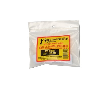 Pro-Shot .22-.270 Cal. 100 Count Cleaning Patches 101