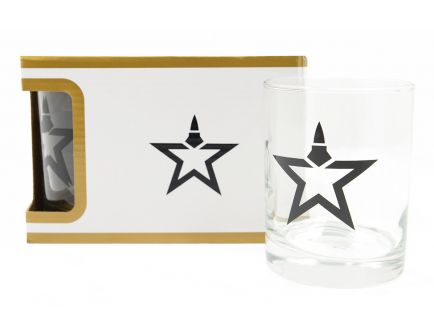 Lead Star Logo Premium 4 Piece Low Ball Glass Set