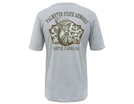 PSA Camo Emblem SS Essential Tee w/ Pocket, Heather Grey - 2X-Large